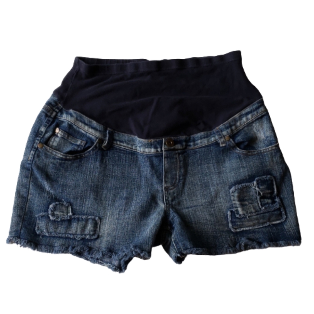 Oh! Mamma Maternity Denim Jeans Shorts Size Large